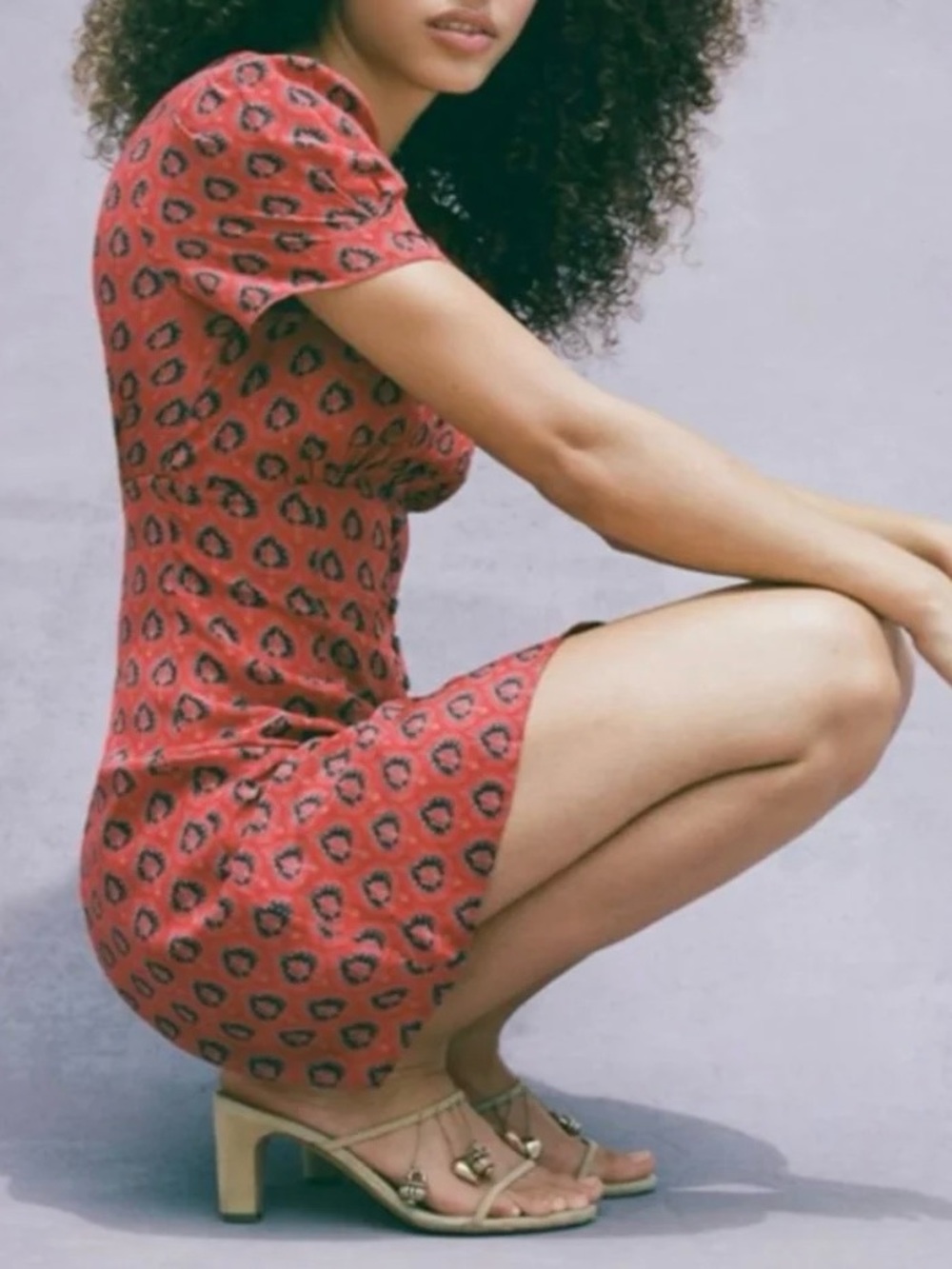 Réalisation Par The Cecile Red Floral Silk Mini Dress Size XS - Picture 10 of 15